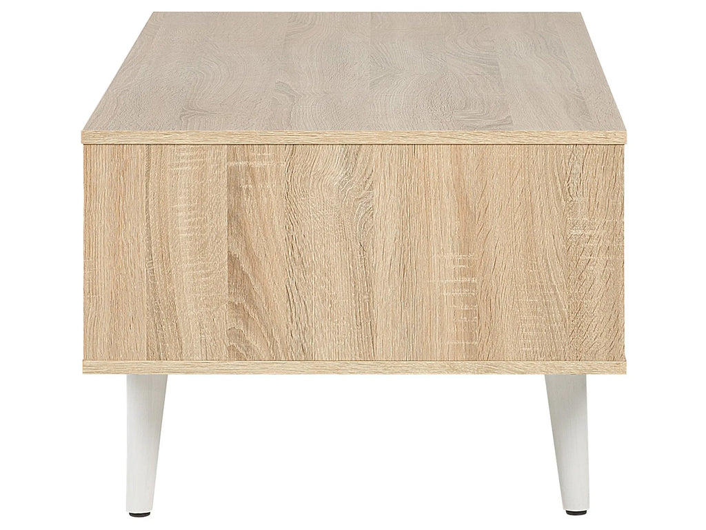 Coffee Table SWANSEA Light Brown with Storage