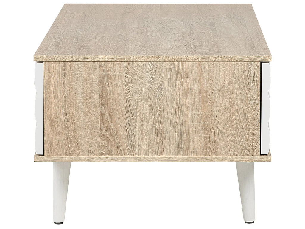 Coffee Table SWANSEA Light Brown with Storage