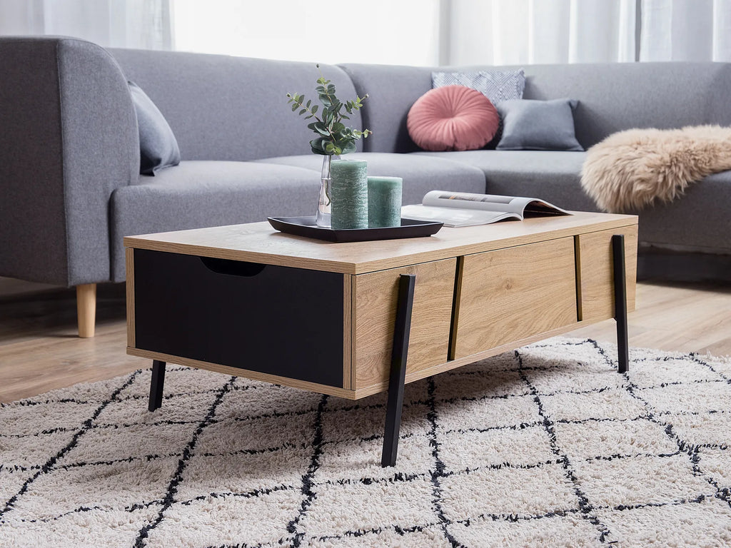 Coffee Table BLACKPOOL Brown/ Black with Storage