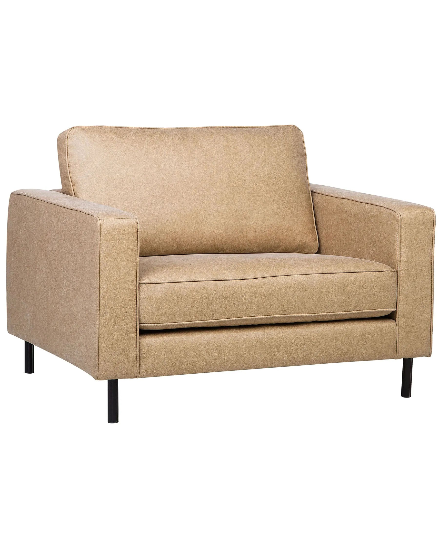 Armchair SAVALEN Faux Leather Beige
