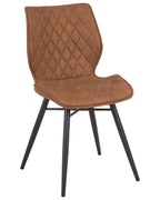 Set of 2 Dining Chairs LISLE Fabric Golden Brown