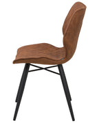 Set of 2 Dining Chairs LISLE Fabric Golden Brown