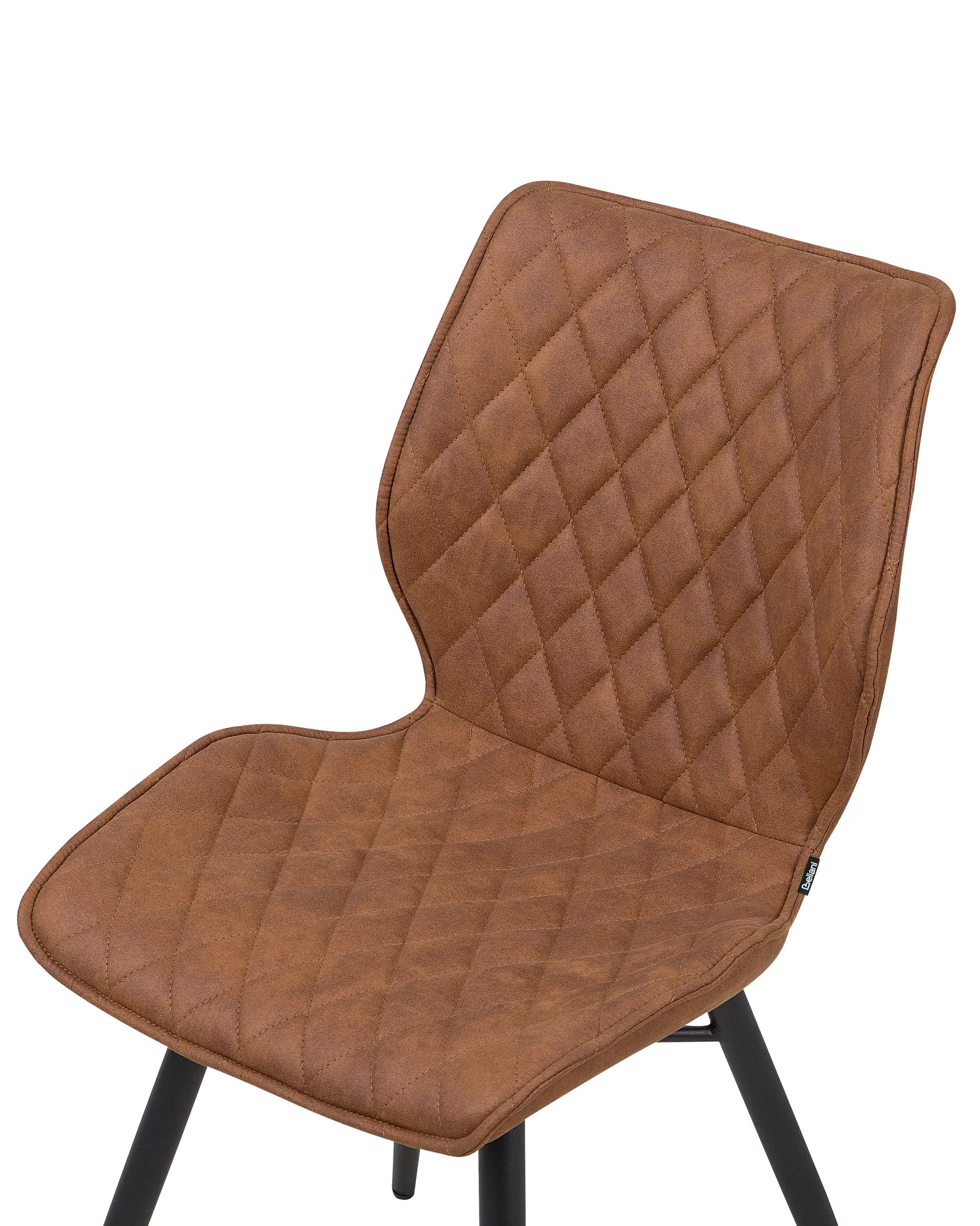 Set of 2 Dining Chairs LISLE Fabric Golden Brown