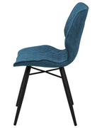 Set of 2 Dining Chairs LISLE Fabric Sea Blue