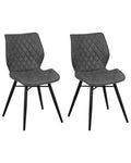 Set of 2 Dining Chairs LISLE Fabric Grey