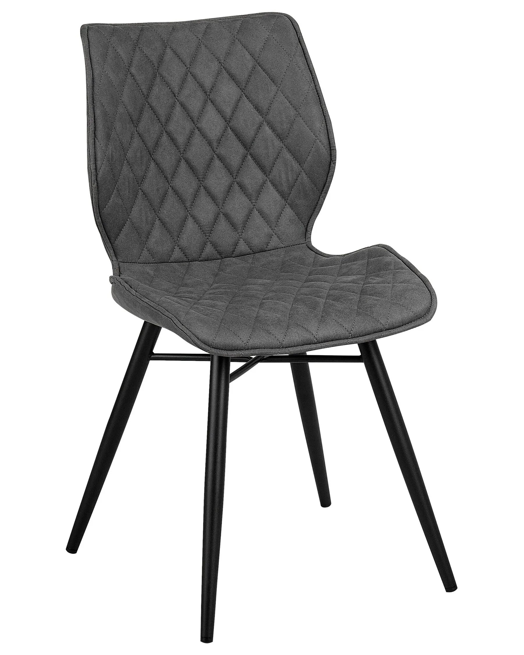 Set of 2 Dining Chairs LISLE Fabric Grey