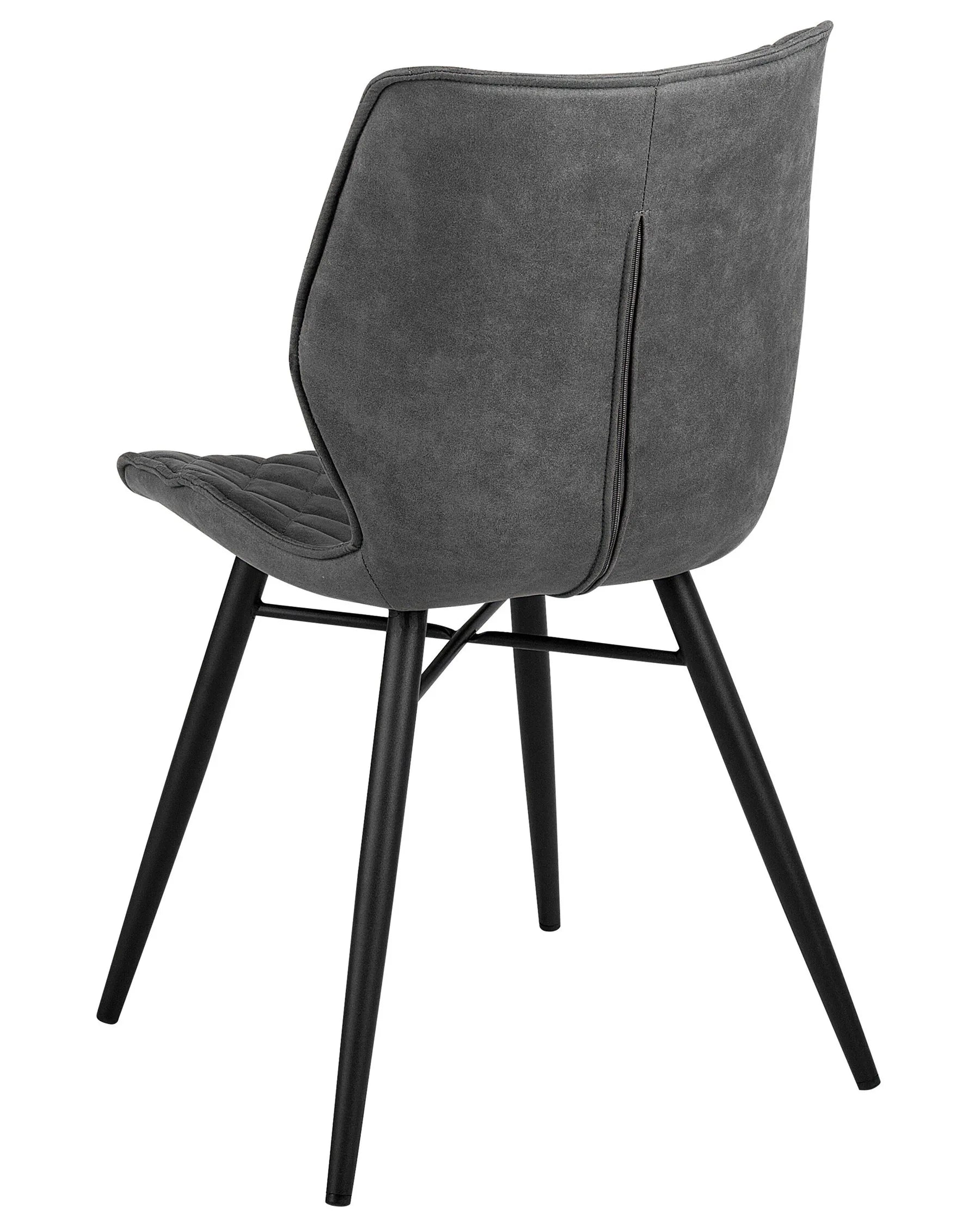 Set of 2 Dining Chairs LISLE Fabric Grey