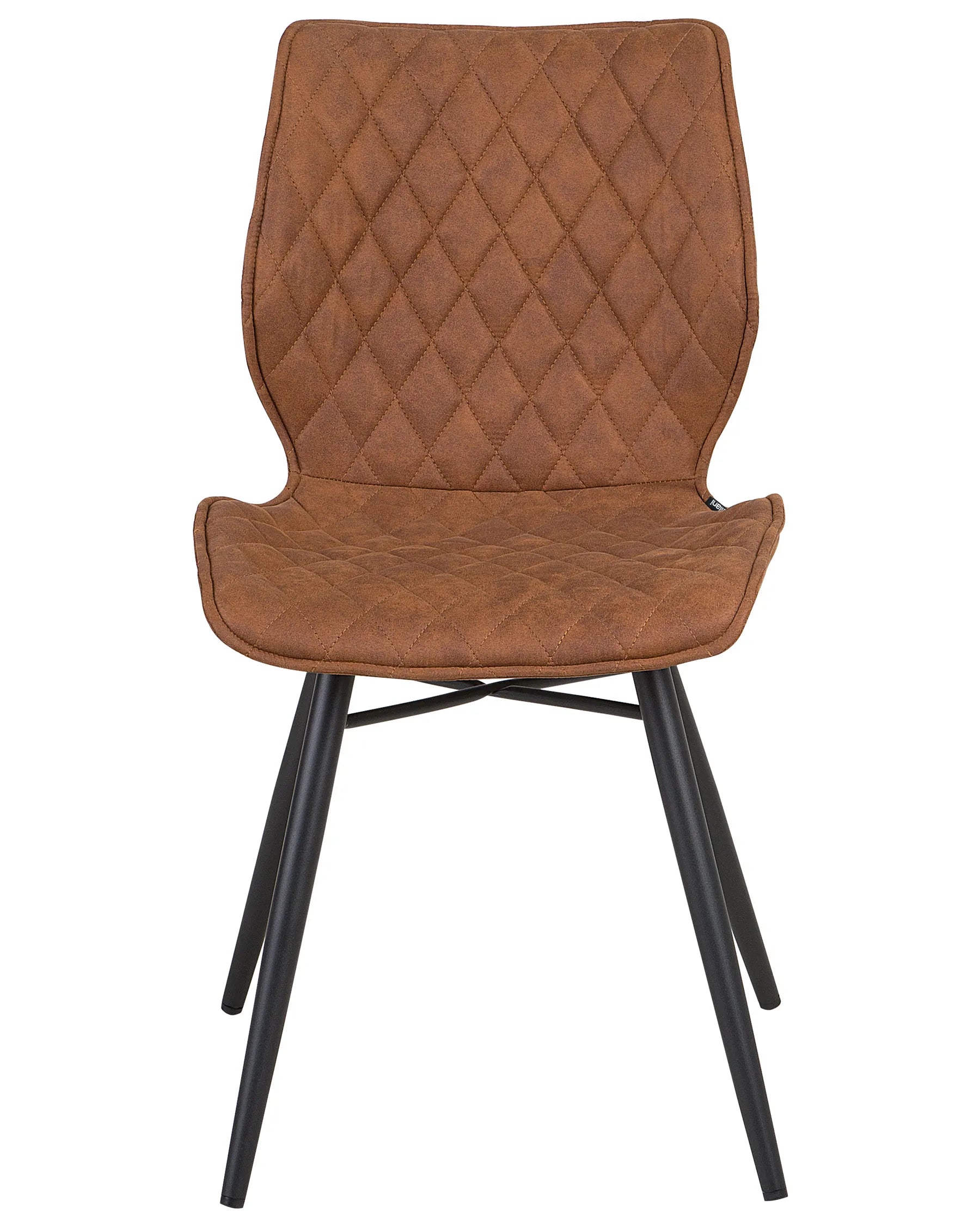 Set of 2 Dining Chairs LISLE Fabric Golden Brown