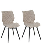 Set of 2 Dining Chairs LISLE Fabric Beige