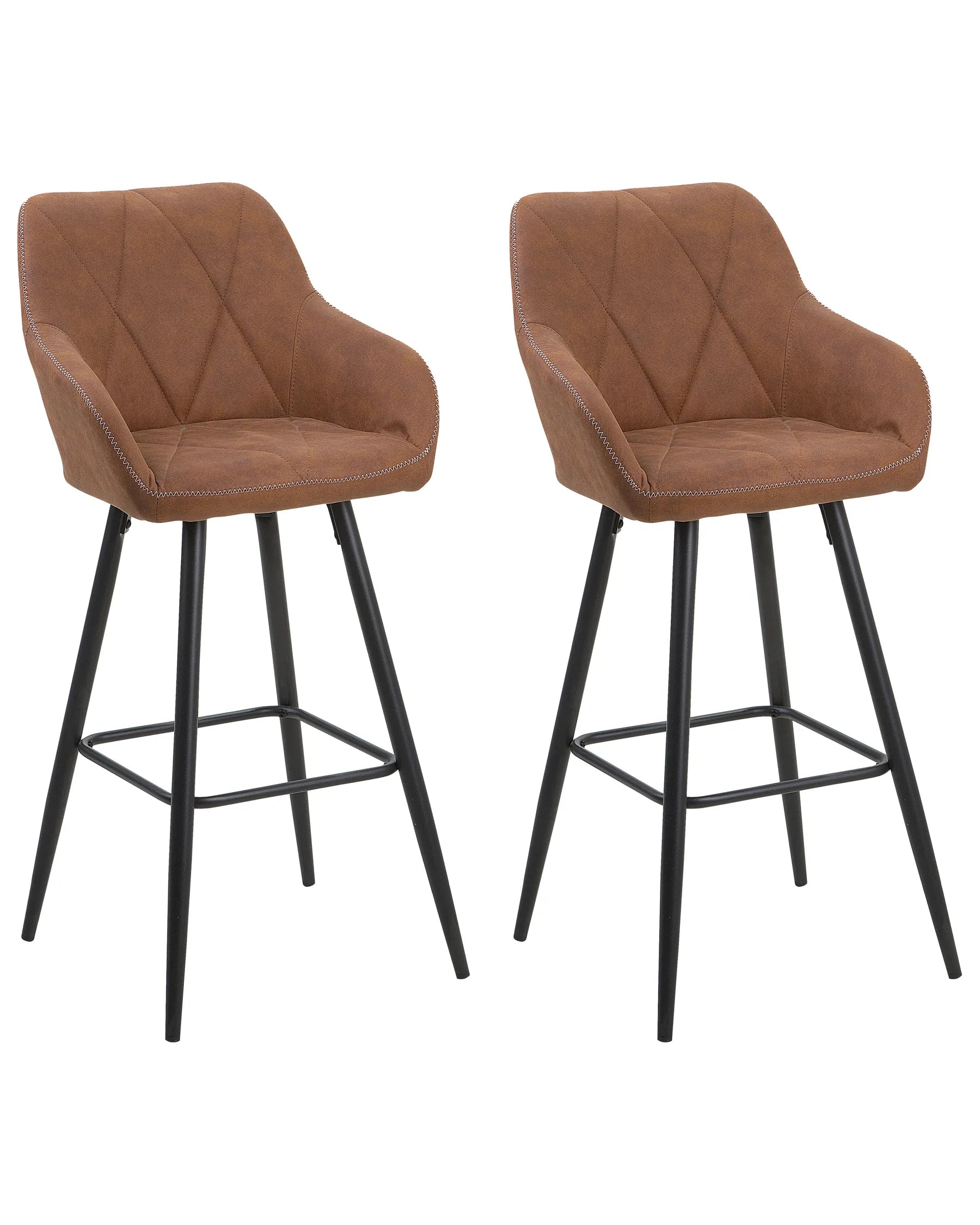 Set of 2 Bar Chairs DARIEN Golden Brown