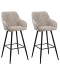 Set of 2 Bar Chairs DARIEN Beige