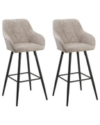 Set of 2 Bar Chairs DARIEN Beige