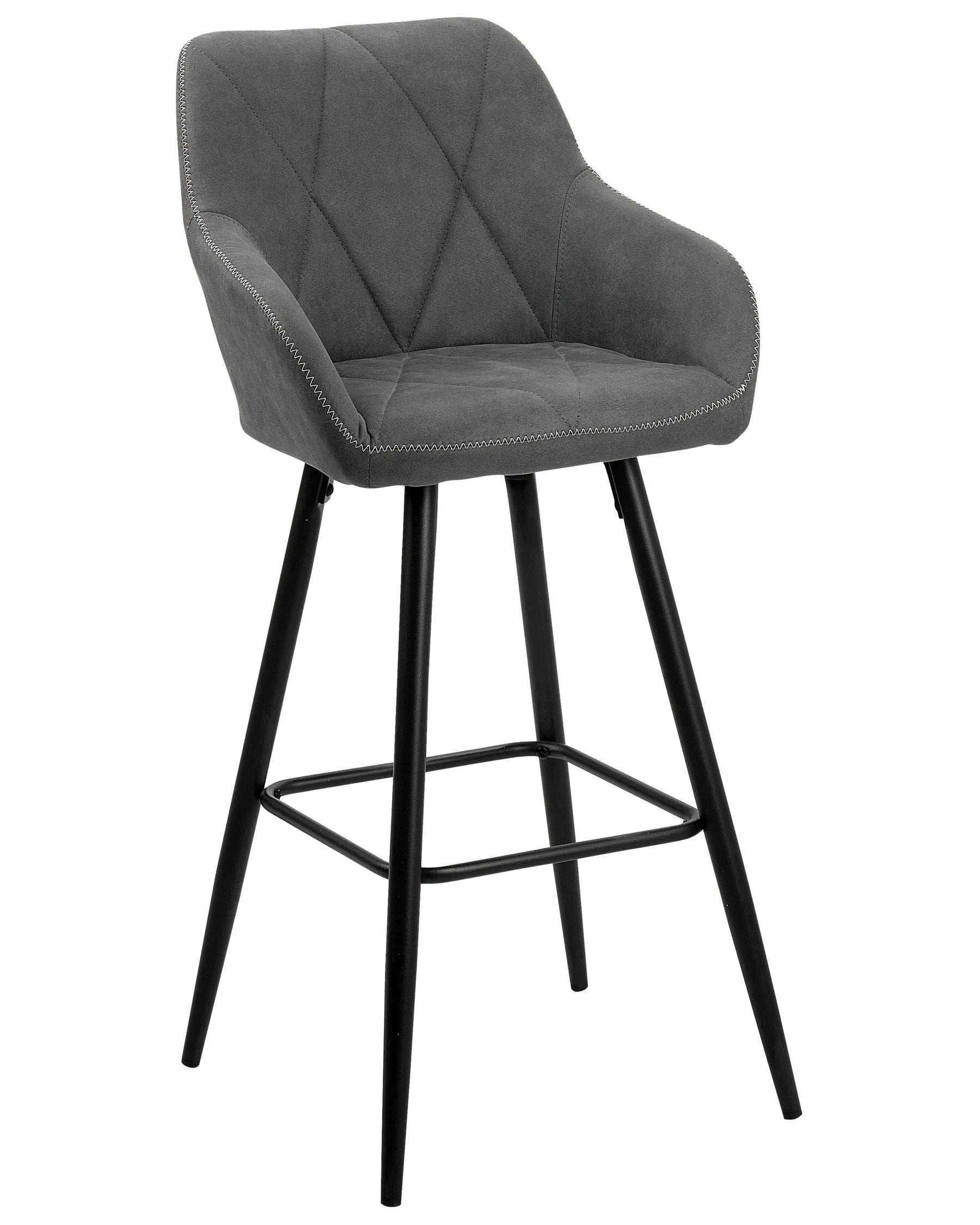 Set of 2 Bar Chairs DARIEN Grey