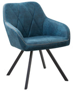 Set of 2 Dining Chairs MONEE Fabric Sea Blue