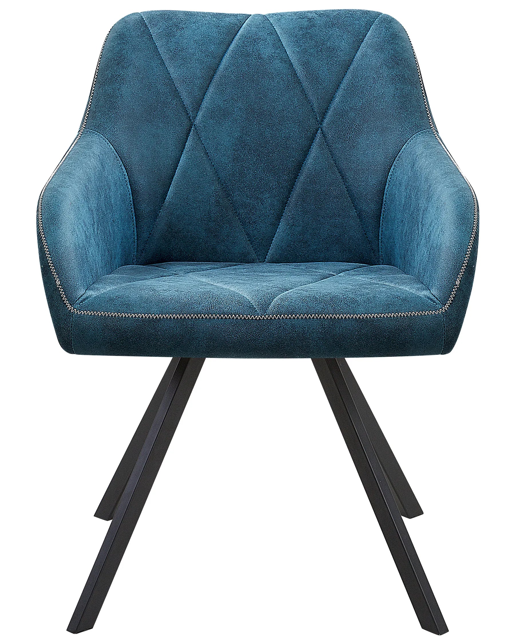 Set of 2 Dining Chairs MONEE Fabric Sea Blue