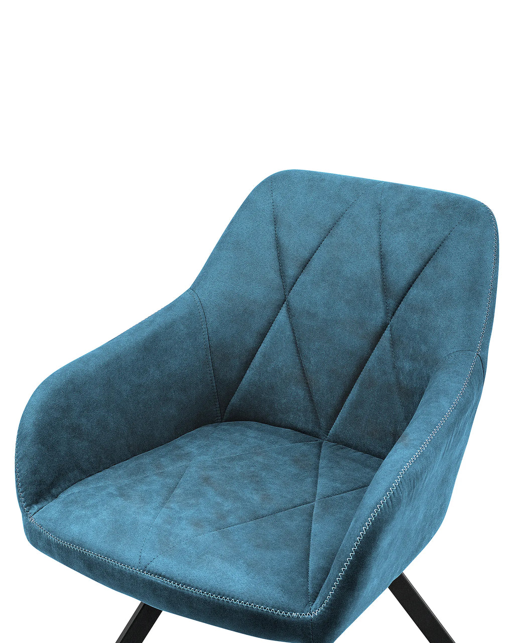 Set of 2 Dining Chairs MONEE Fabric Sea Blue