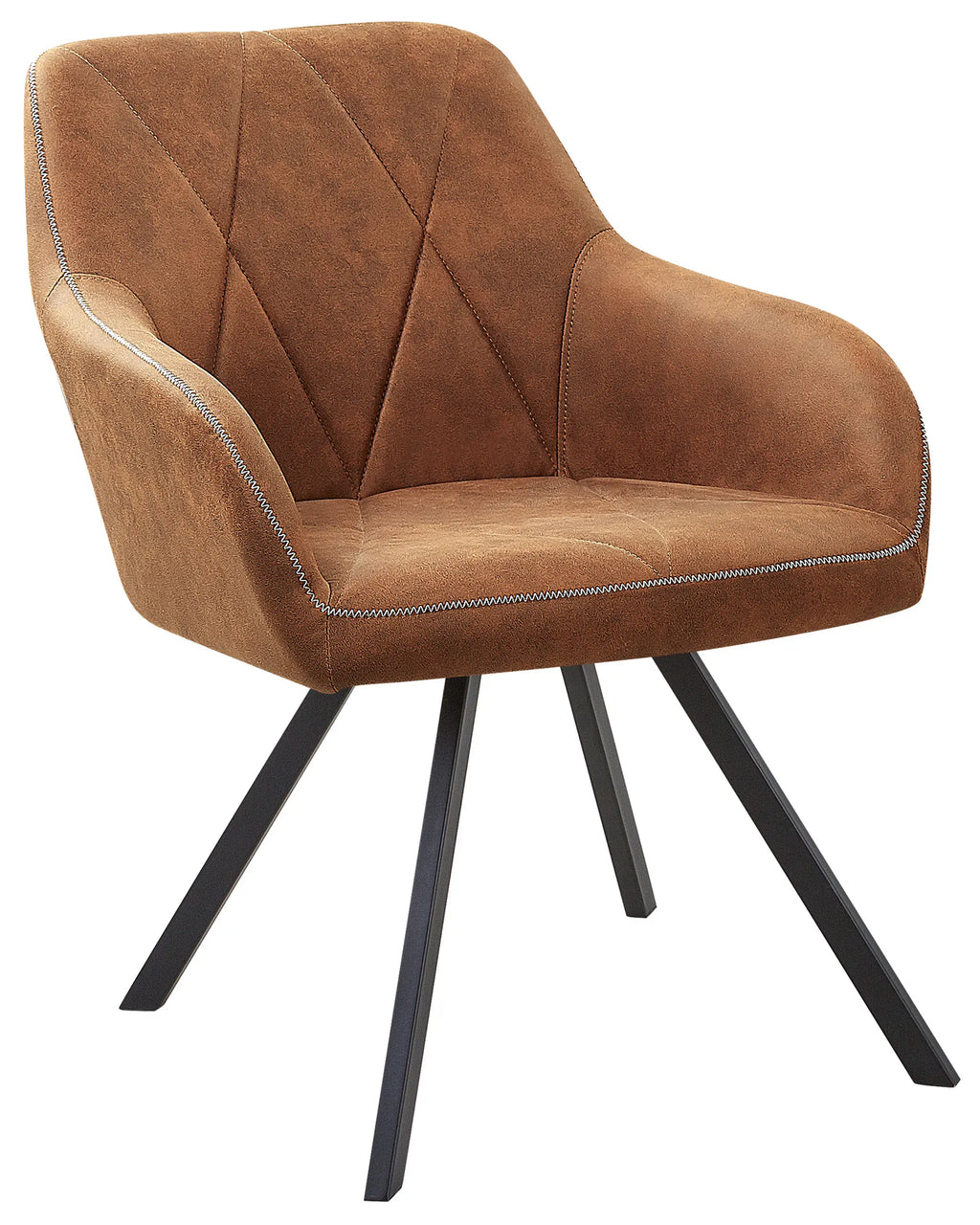 Set of 2 Dining Chairs MONEE Fabric Golden Brown
