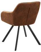 Set of 2 Dining Chairs MONEE Fabric Golden Brown