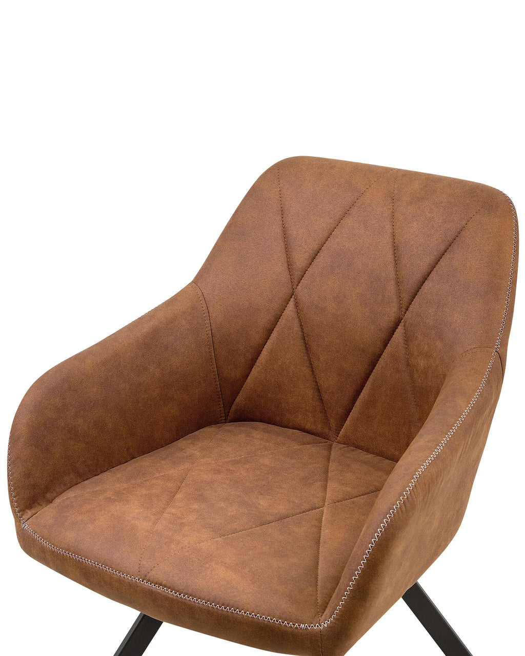 Set of 2 Dining Chairs MONEE Fabric Golden Brown