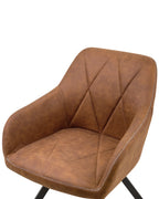 Set of 2 Dining Chairs MONEE Fabric Golden Brown