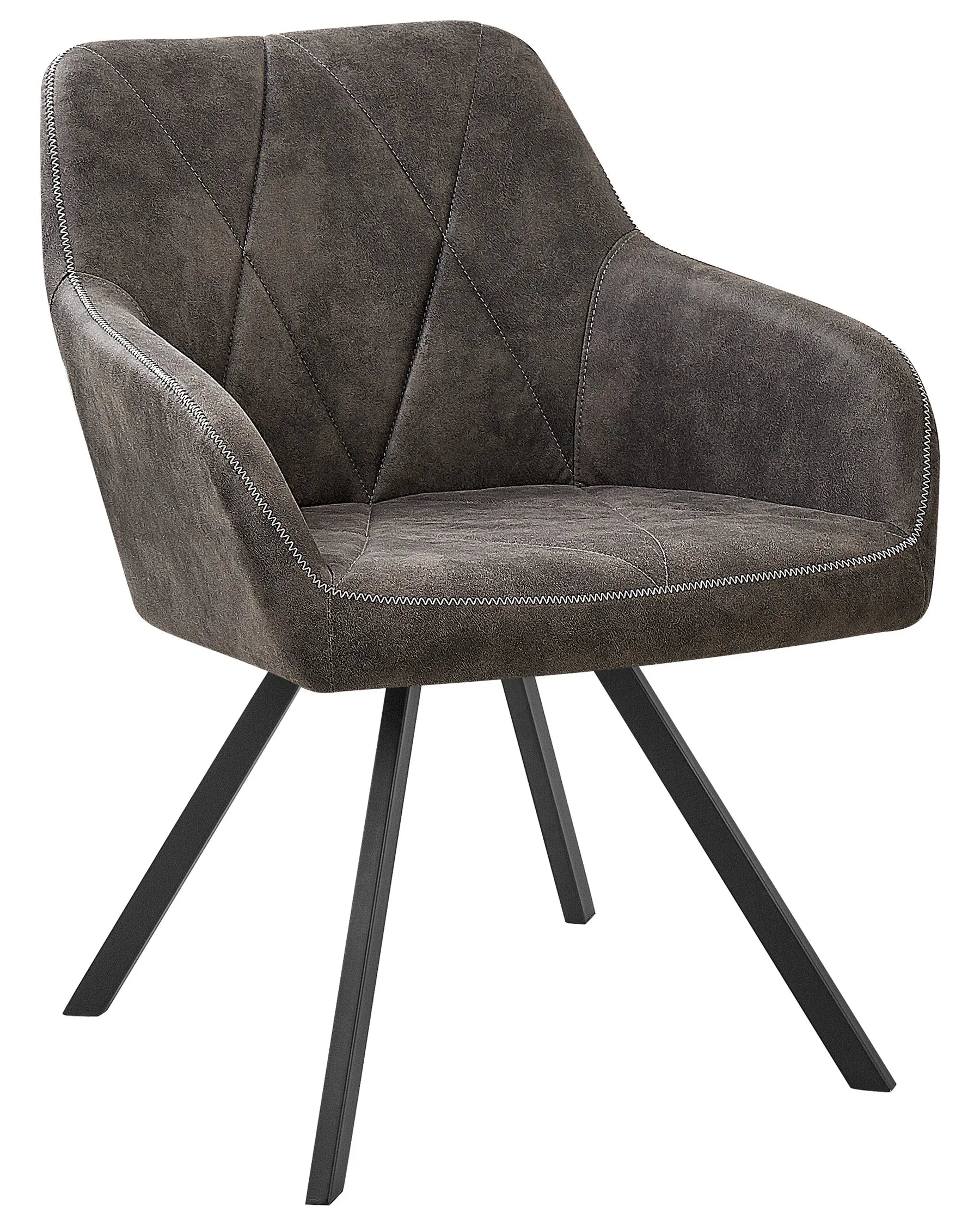 Set of 2 Dining Chairs MONEE Fabric Dark Grey
