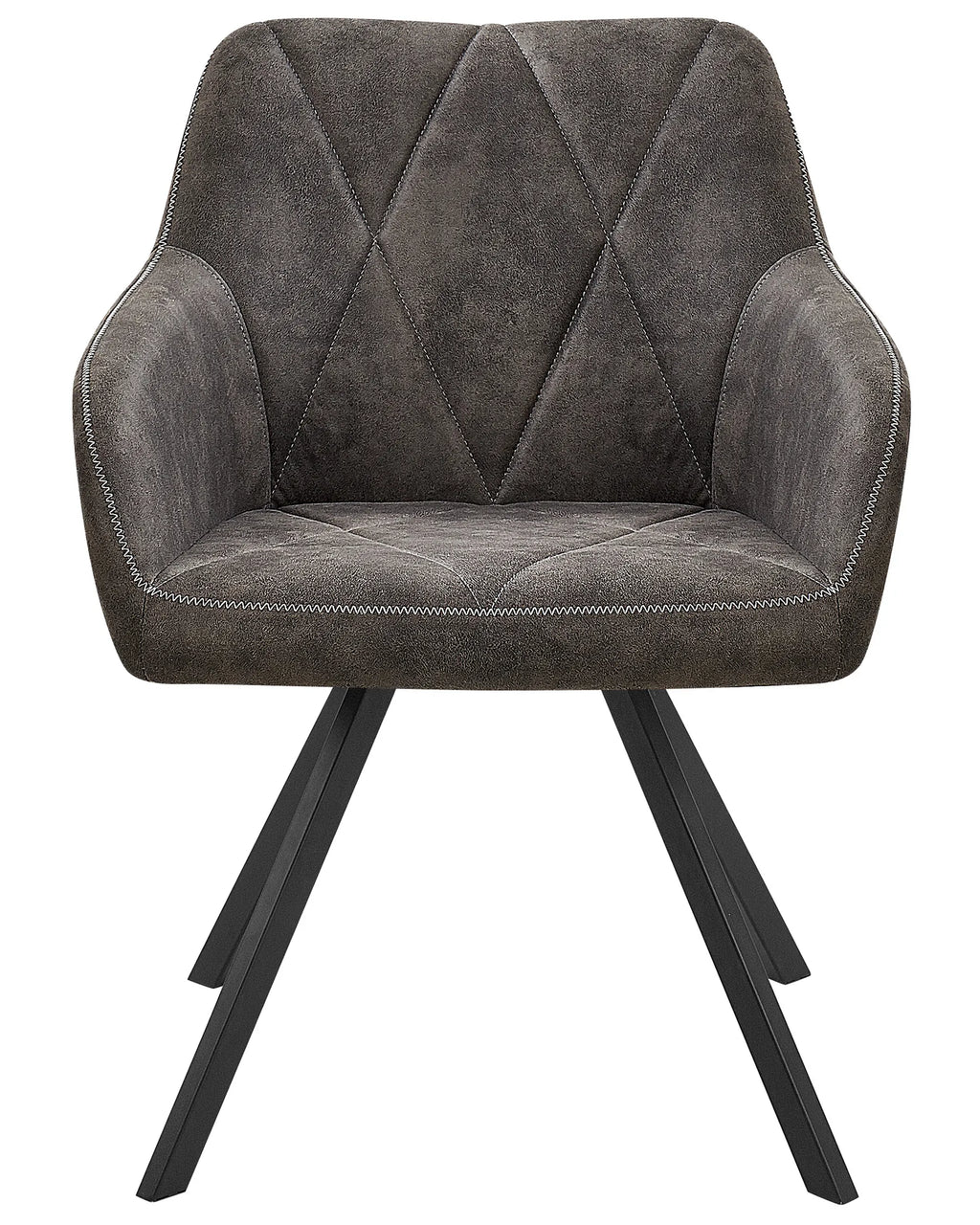 Set of 2 Dining Chairs MONEE Fabric Dark Grey