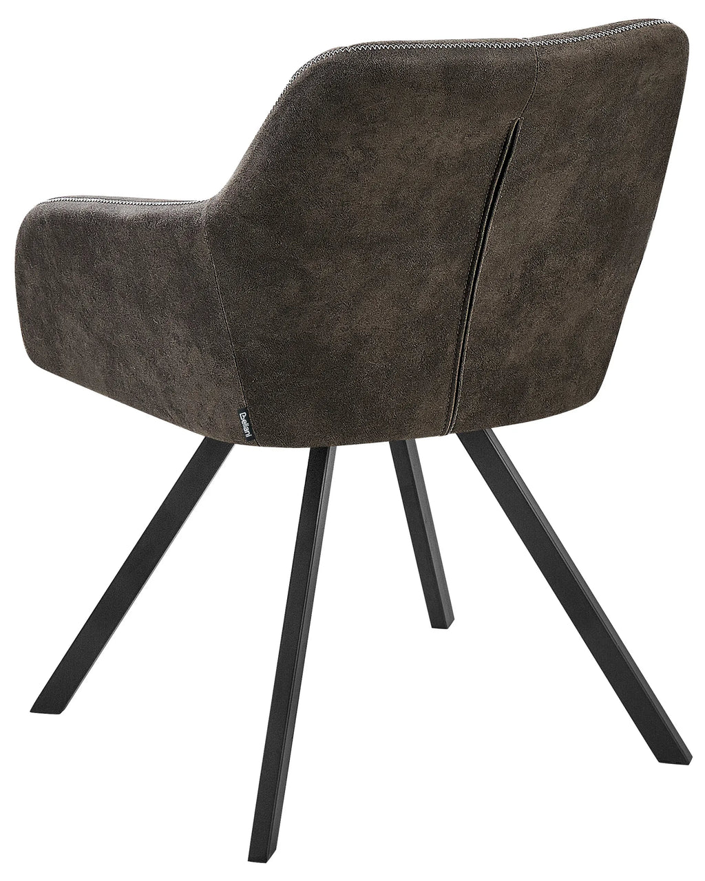 Set of 2 Dining Chairs MONEE Fabric Dark Grey