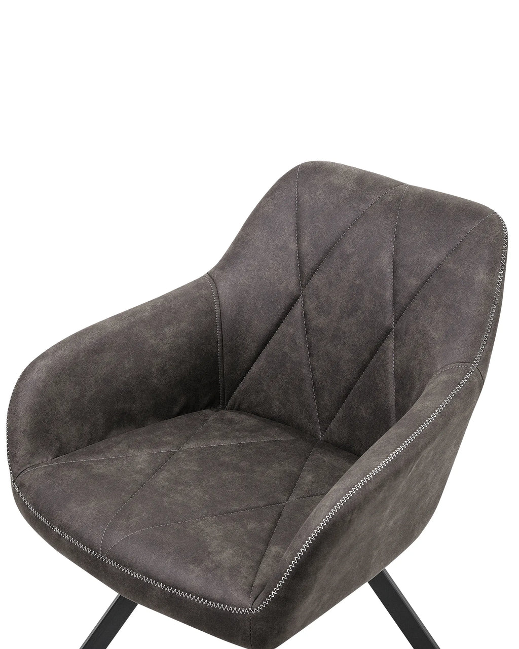 Set of 2 Dining Chairs MONEE Fabric Dark Grey