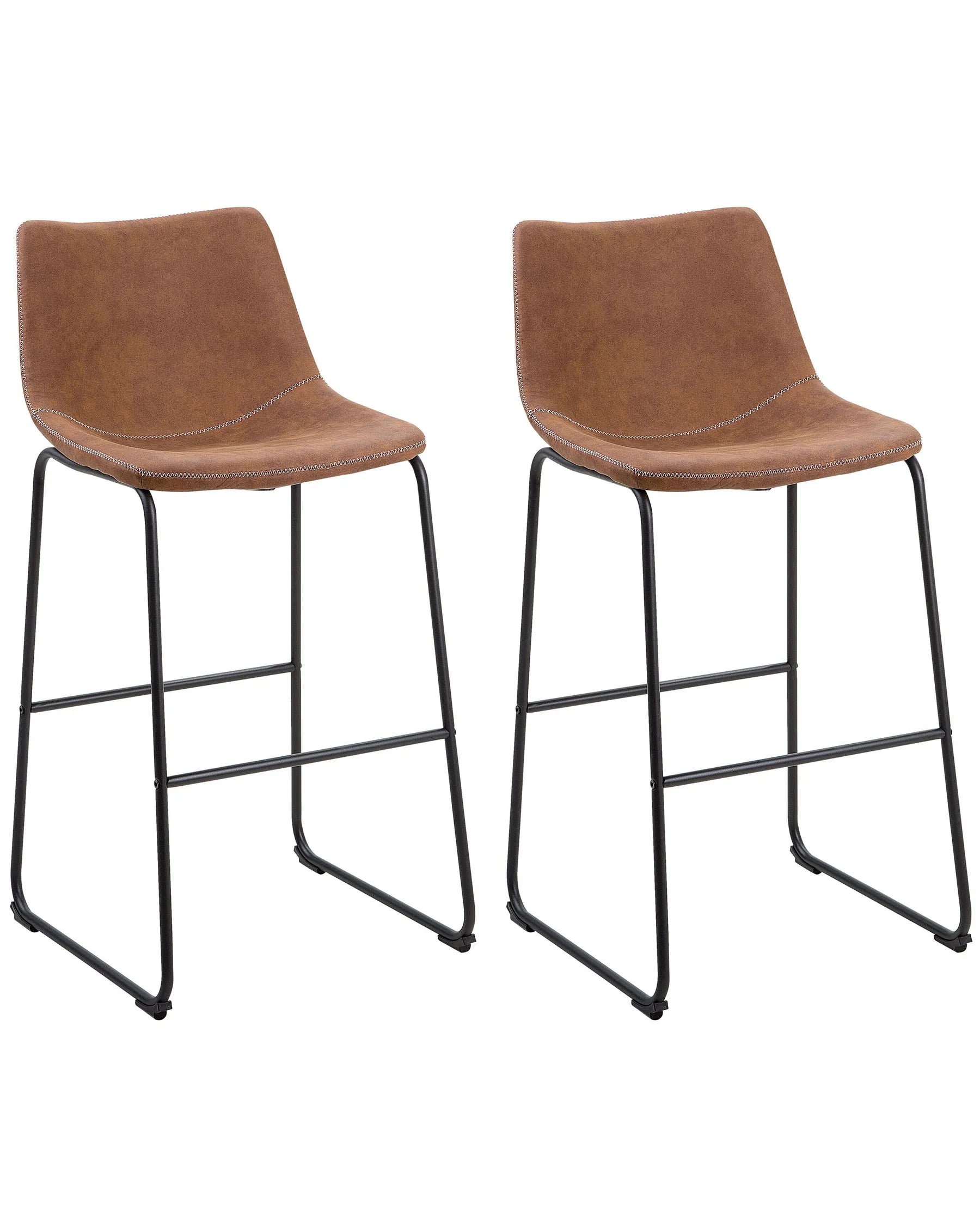 Set of 2 Bar Chairs FRANKS Golden Brown