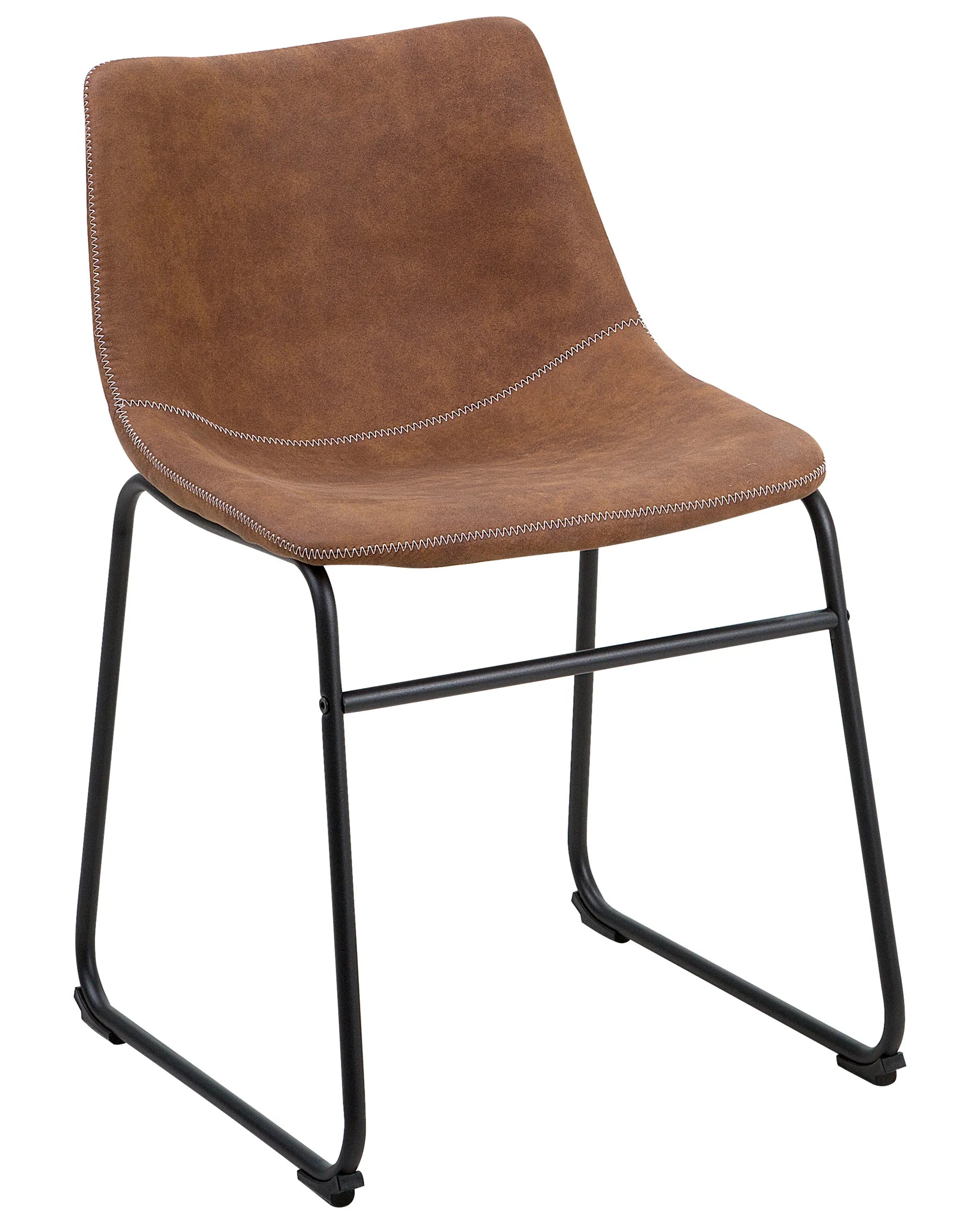 Set of 2 Dining Chairs BATAVIA Fabric Golden Brown