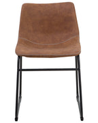 Set of 2 Dining Chairs BATAVIA Fabric Golden Brown