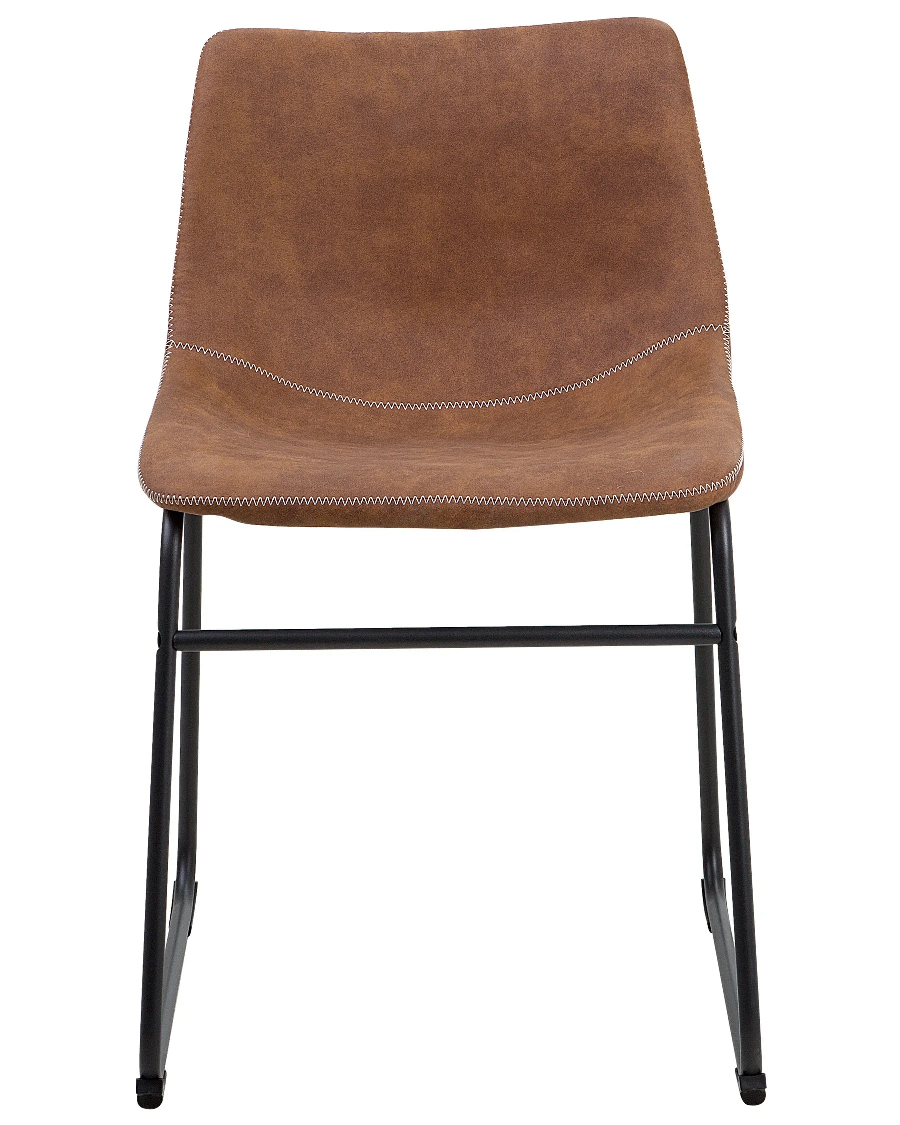 Set of 2 Dining Chairs BATAVIA Fabric Golden Brown