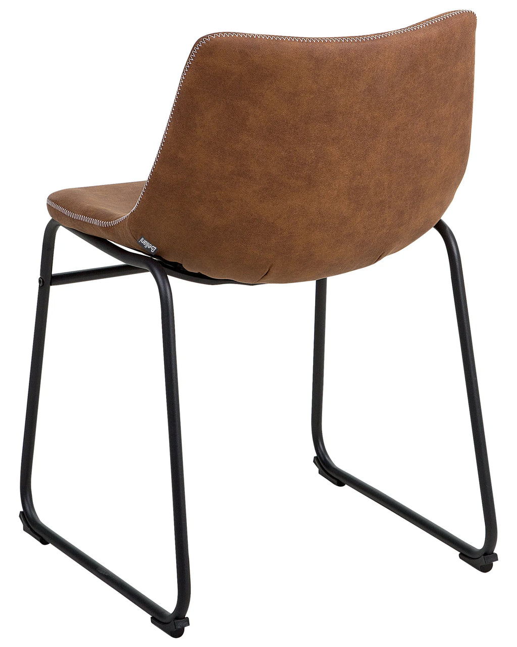 Set of 2 Dining Chairs BATAVIA Fabric Golden Brown
