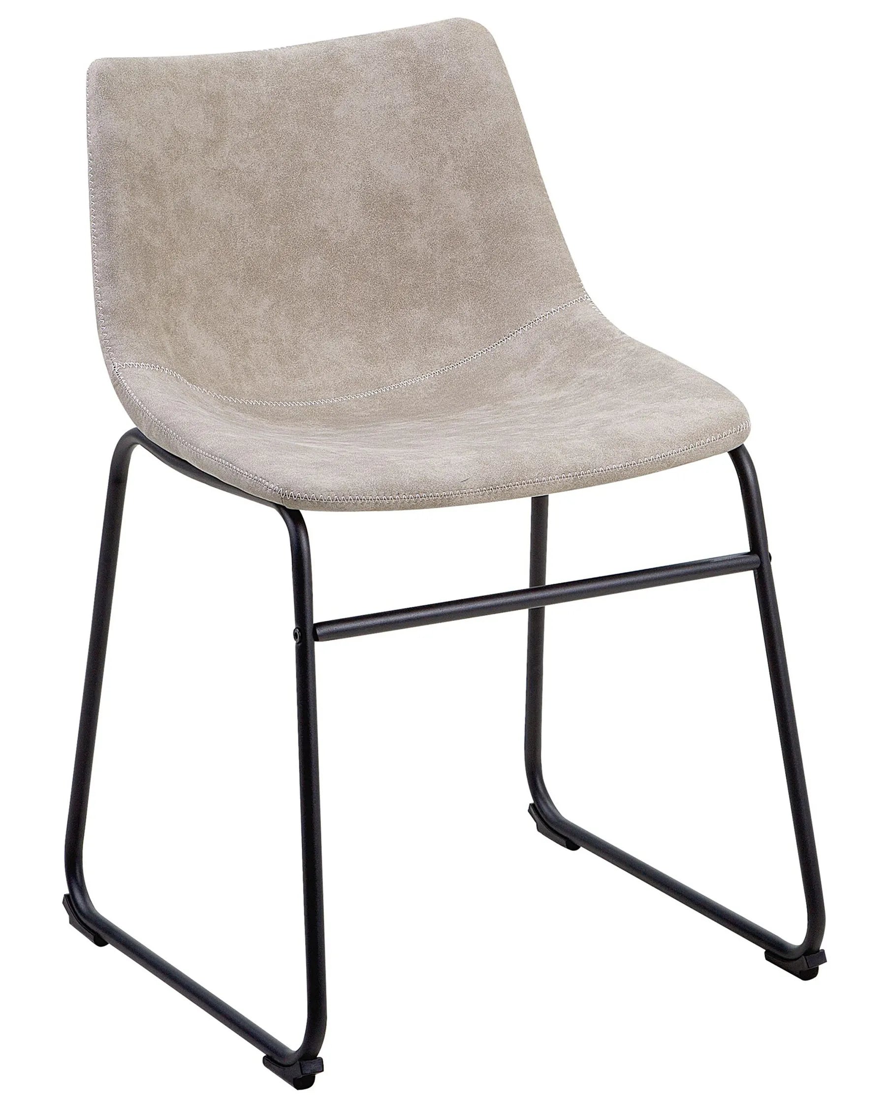 Set of 2 Dining Chairs BATAVIA Fabric Beige