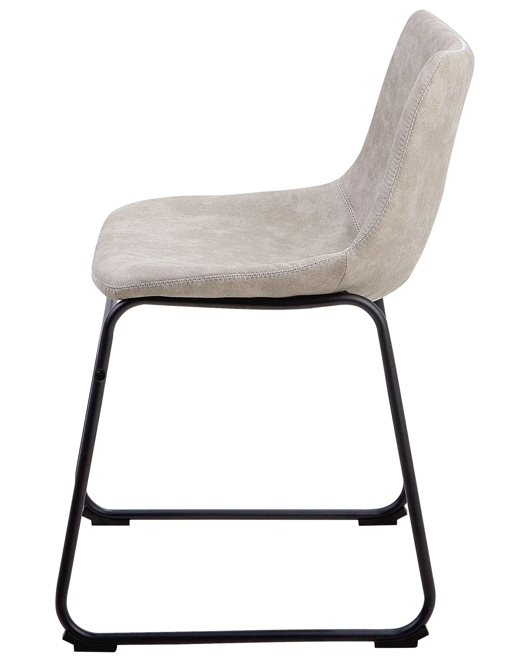 Set of 2 Dining Chairs BATAVIA Fabric Beige