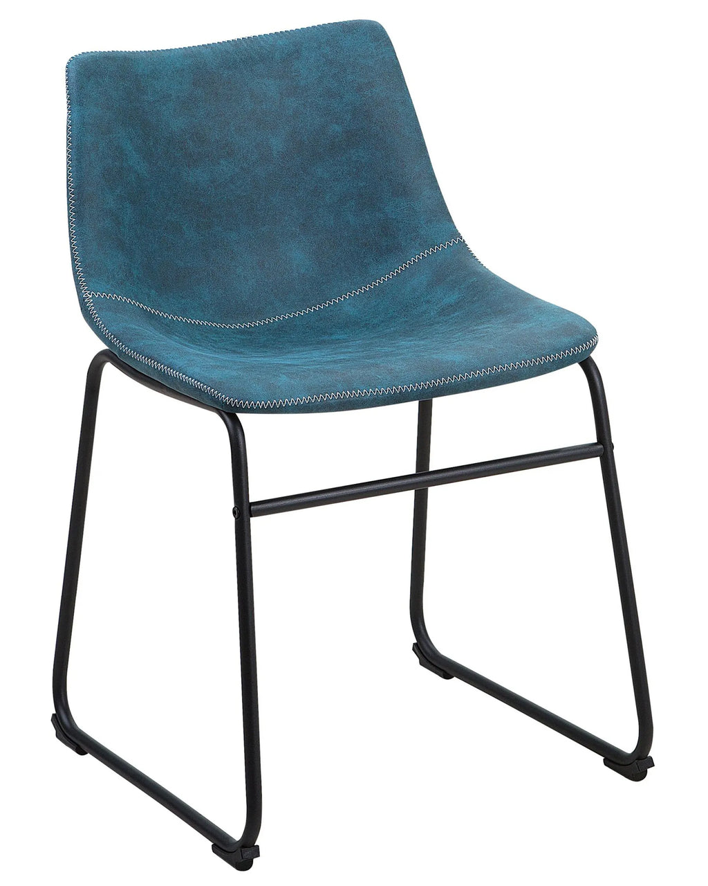 Set of 2 Dining Chairs BATAVIA Fabric Sea Blue