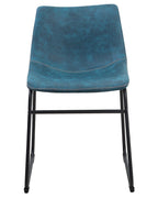 Set of 2 Dining Chairs BATAVIA Fabric Sea Blue