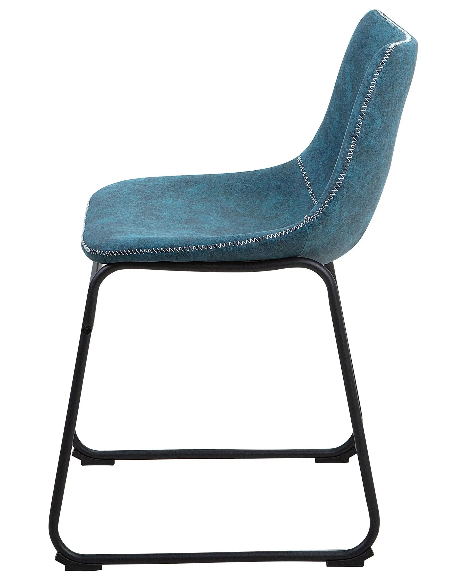 Set of 2 Dining Chairs BATAVIA Fabric Sea Blue