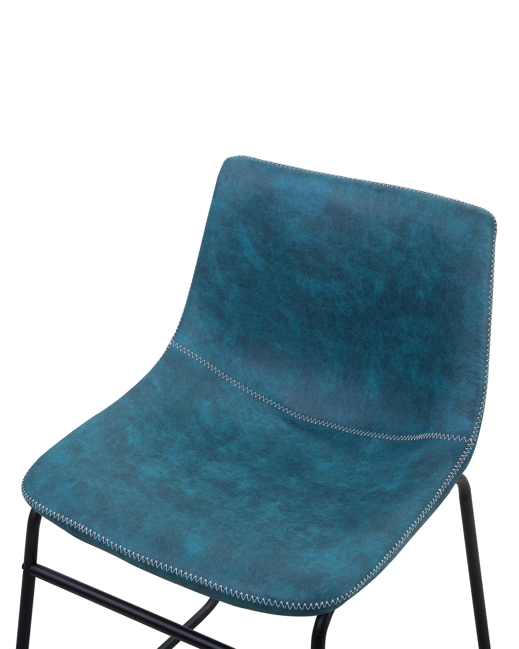 Set of 2 Dining Chairs BATAVIA Fabric Sea Blue
