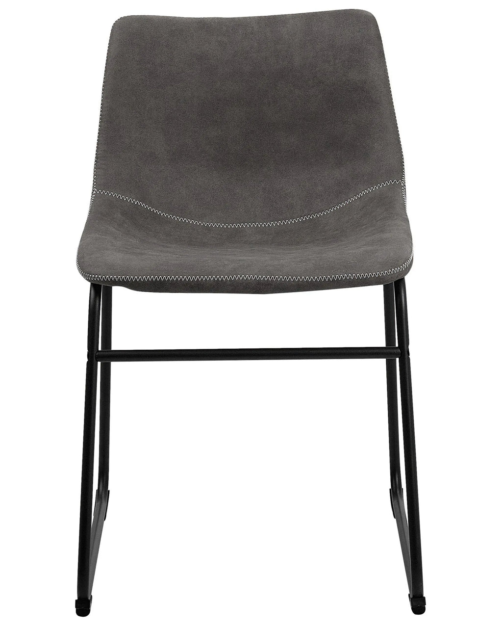 Set of 2 Dining Chairs BATAVIA Fabric Dark Grey