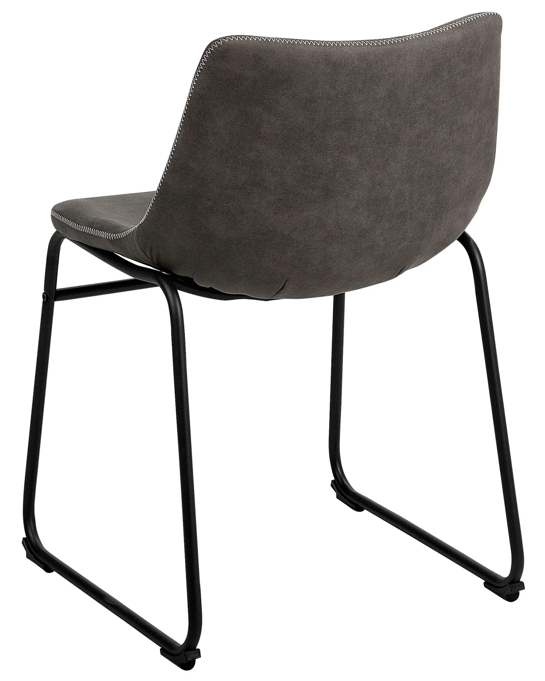 Set of 2 Dining Chairs BATAVIA Fabric Dark Grey