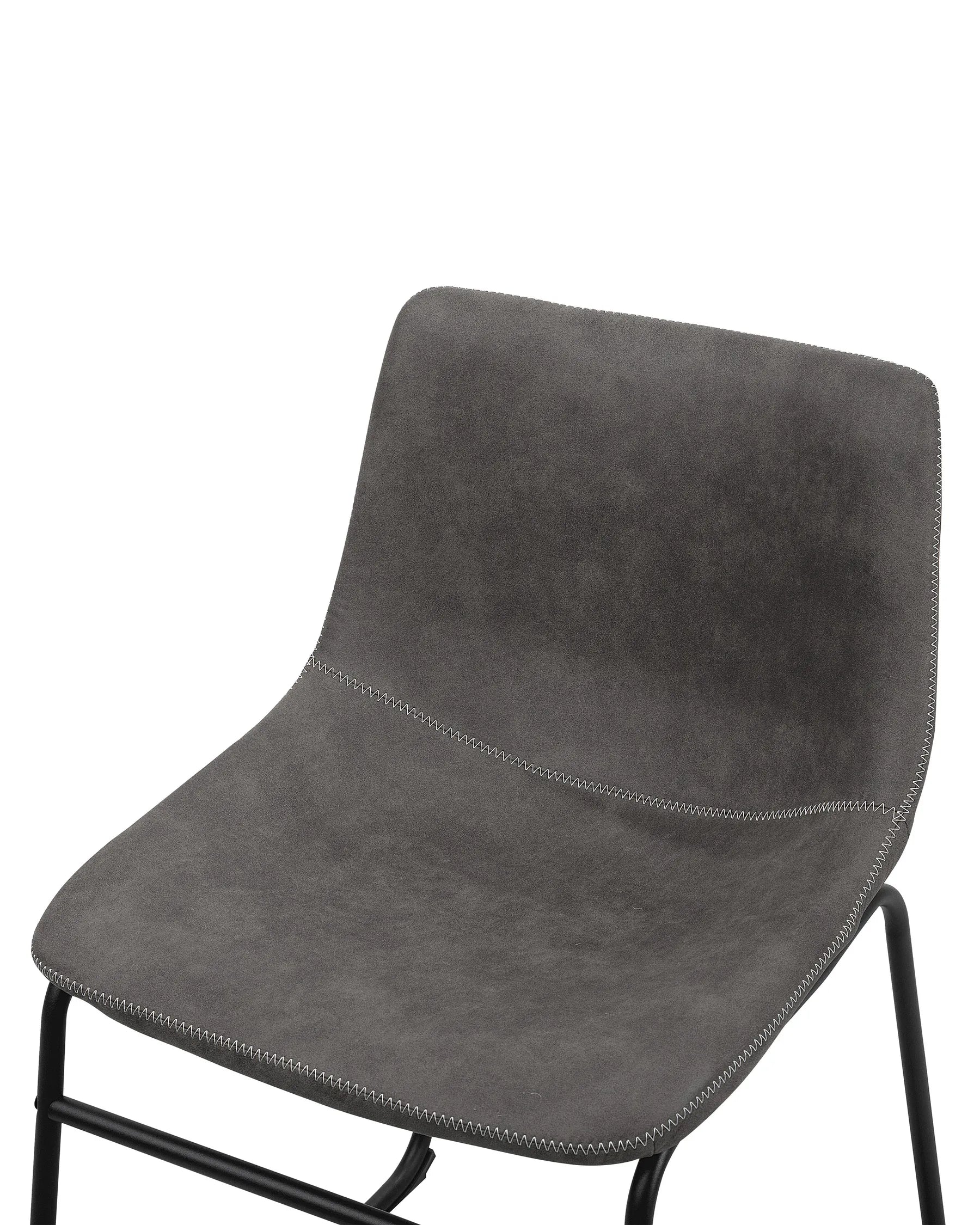 Set of 2 Dining Chairs BATAVIA Fabric Dark Grey