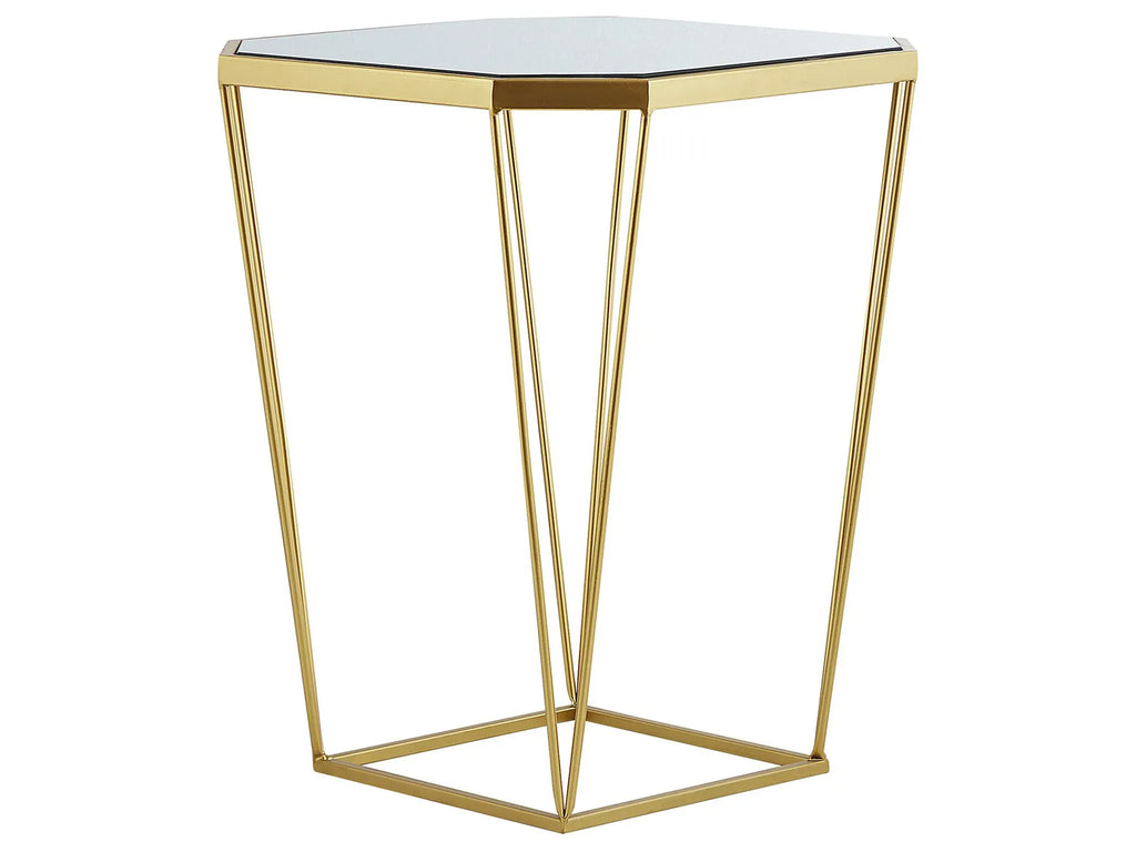 Set of 2 Side Tables SIERRA Glass Gold
