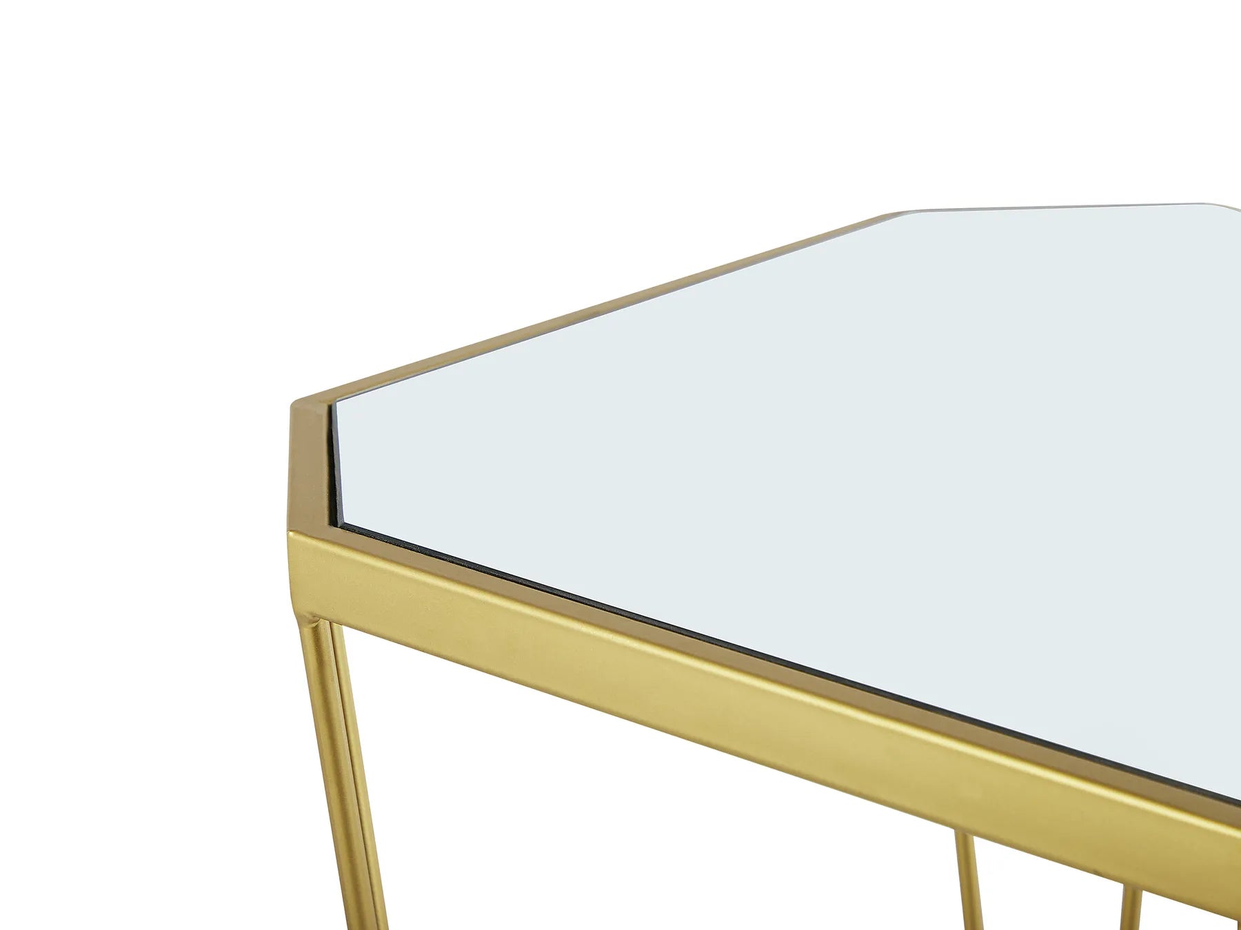 Set of 2 Side Tables SIERRA Glass Gold