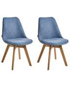 Set of 2 Dining Chairs DAKOTA II Fabric Light Blue