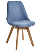 Set of 2 Dining Chairs DAKOTA II Fabric Light Blue