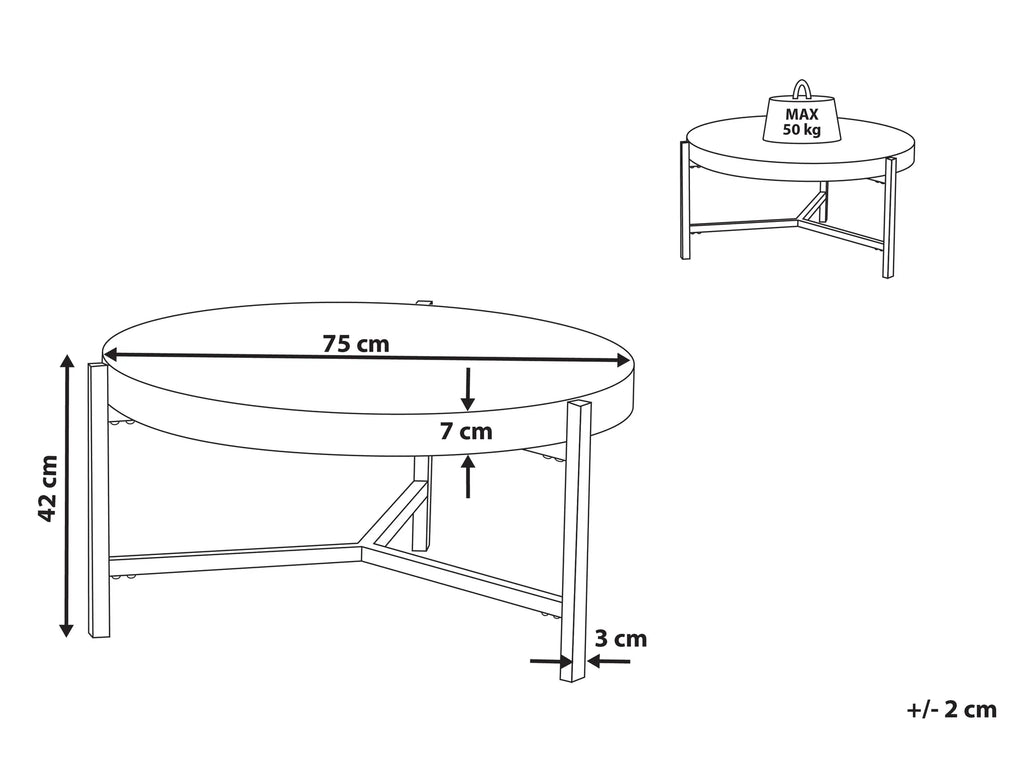 Coffee Table BONITA Taupe