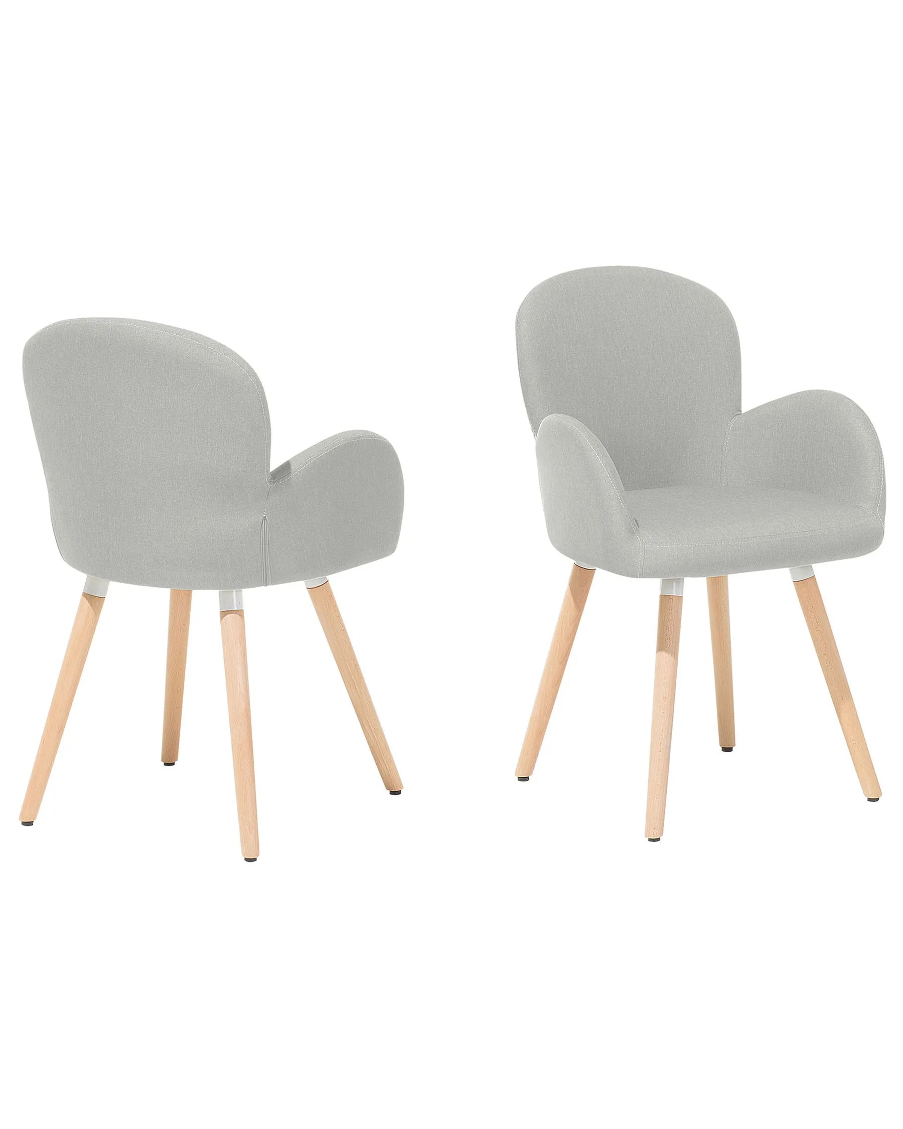 Set of 2 Dining Chairs BROOKVILLE Fabric Light Grey