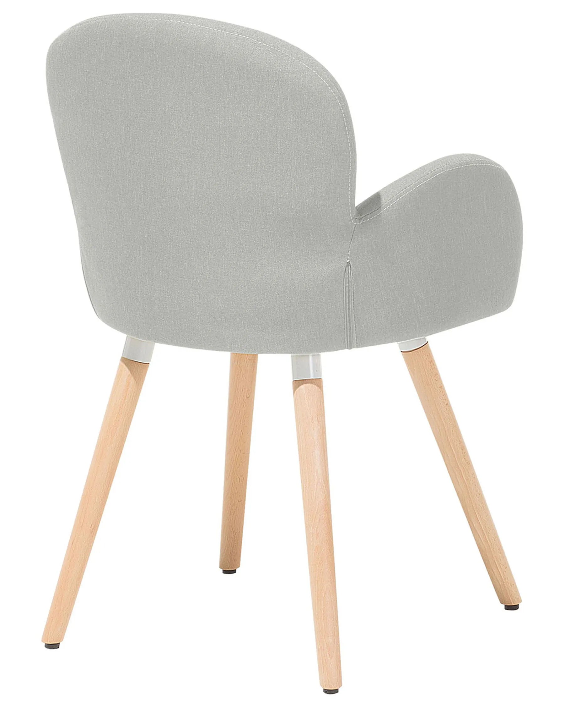 Set of 2 Dining Chairs BROOKVILLE Fabric Light Grey