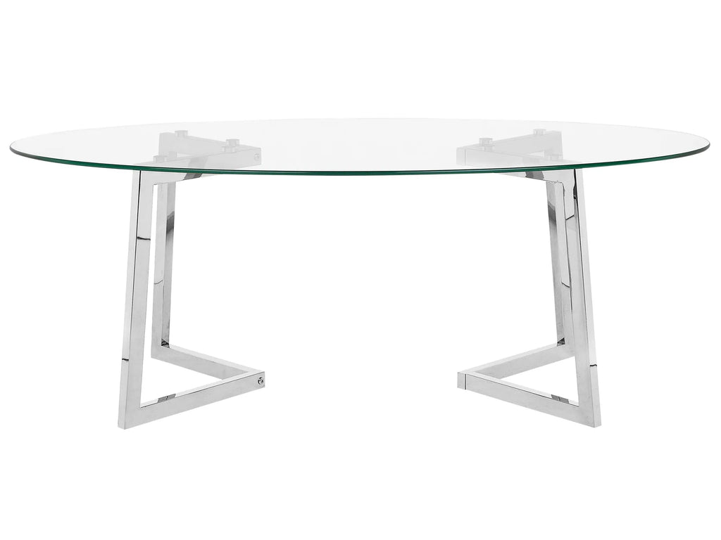 Coffee Table FRESNO Glass Silver